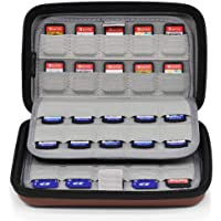 Los mejores  - Sisma Estuche de juegos para 80 cartuchos Nintendo Switch PS Vita o Tarjetas SD - Funda cartuchos juego - color marrón